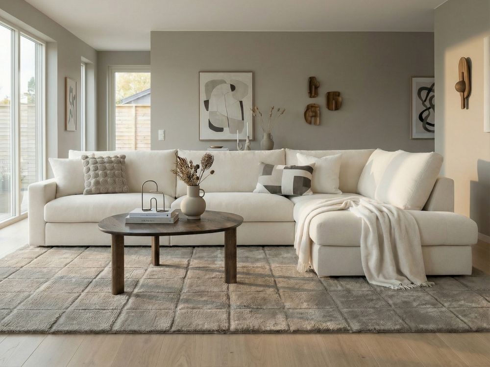 Stockholm soffa open end right white alba grid interior 2026